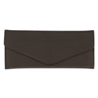 Gry Mattr - Porte-cartes - 7,5 x 3,25 po - Brun-Fermeture de style enveloppe avec bouton-pression sécuritaire