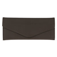 Gry Mattr - Porte-cartes - 7,5 x 3,25 po - Brun-Fermeture de style enveloppe avec bouton-pression sécuritaire