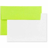 JAM Paper - Ensemble de papeterie - 25 cartes blanches et 25 enveloppes A6 - Brite Hue Ultra Lime Green - lot de 25-Couleur : Brite Hue Ultra Vert Citron