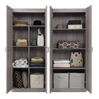 Manhattan Comfort - Hopkins 59,22 po Ensemble Moderne 2 Pièces avec 11 Étagères de Rangement - Gris-Style de porte à ouverture à 90° avec charnière de porte européenne à fermeture douce