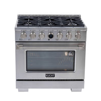 Kucht - 36 po Série KXP Cuisinière double énergie Propane - Acier inoxydable-Nouveau thermostat numérique à cadran Horus de Kucht