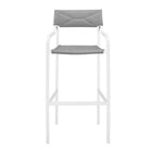 Modway - Raleigh Empilables Terrasse extérieure Aluminium Tabouret de bar - Gris blanc-Livré entièrement assemblé