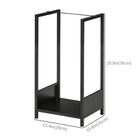 Outsunny - Porte-bûches extérieur- support à bois- noir-Sert aussi de décoration chic lorsqu'il est rempli de bois 
