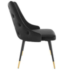 Modway - Adorn Touffe Performance Velvet Fauteuil d’appoint de salle à manger - Noir-Rembourrage en mousse dense