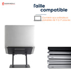 ShoppingAll - Support réglable pour ordinateur portable - Noir-La conception creuse sur le panneau en aluminium améliore la circulation de l'air et la dissipation rapide de la chaleur