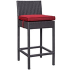 Modway - Convene 4 pièces Terrasse extérieure Coffret de pub - Espresso Rouge-Cadre en aluminium revêtu de poudre