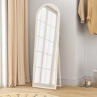HOMCOM - Miroir corporel arqué - 21 po l x 64 po H - blanc-Matériau : PS, Verre trempé 