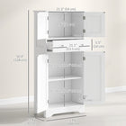 HOMCOM - Armoire de cuisine 50,5 po avec portes et étagère réglable - blanc-Conception anti-basculement pour une sécurité accrue 
