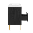 Modway - Chaucer 48" Vanité de salle de bain à un seul lavabo - Noir Blanc-Assemblée requise
