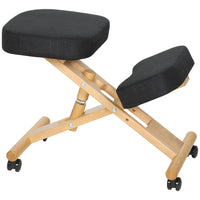 HOMCOM - Chaise ergonomique à posture agenouillée pour bureau à domicile - noir-Encourage une colonne vertébrale droite pour une posture naturelle, soulageant la tension sur votre dos 