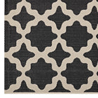 Modway - Cerelia Treillis marocains intérieurs et extérieurs Tapis 4 pi l x 6 pi L - Noir et beige-Résistant aux taches / Facile à nettoyer