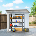 Outsunny - Abri de rangement extérieur 6 pi x 4 pi - gris charbon-Porte coulissante double pour un accès facile  
