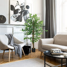 HOMCOM - Arbre artificiel ficus 5 pi pour décoration intérieure - vert-Pots de pépinière robustes offrant une base stable 
