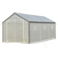 Outsunny - Serre de jardin 20 pi x 10 pi x 9 pi avec portes enroulables et 6 fenêtres-Cette serre de jardin convient aux plantes, légumes, fruits, élevage de fleurs  
