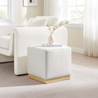 Modway - Tilden Velous de performance carré 17" Rembourré Ottoman - Albâtre naturel-Socle en caoutchouc