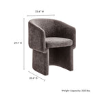 Modway - Verity Barrel Back Chenille Fauteuil à manger - Marron chocolat-Rembourrage en mousse dense