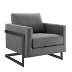 Modway - Posse Tissu rembourré Chaise d’accent - Charbon noir-Chaise d’accent moderne