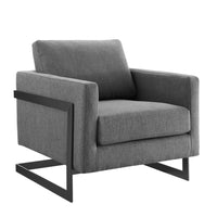 Modway - Posse Tissu rembourré Chaise d’accent - Charbon noir-Chaise d’accent moderne