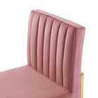 Modway - Carriage Performance Velvet Chaise à manger Ensemble de 2 - Rose Poussiéreuse d’Or-Capacité de poids de la chaise : 331 lb.