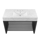 Modway - Gridiron 48" Vanette de salle de bain - Blanc Noir-Évier en marbre artificiel