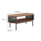 Modway - Fortitude Bois Table basse - Noir noyer-Stockage ouvert