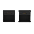 Manhattan Comfort - Table de nuit traditionnelle Clifford à 1 tiroir - Noir-Design compact et fonctionnel idéal pour les chambres, les chambres d'amis ou les petits espaces