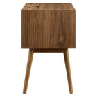 Modway - Ember Bois Table de chevet avec ports USB, Noyer et noyer-Corde d’alimentation fixe de 10 pieds
