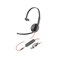 HP - Casque monaural USB-C Poly Blackwire 3215 avec adaptateur USB-A-Dynamic EQ optimise la qualité de votre voix lors des appels et ajuste automatiquement les paramètres d'égalisation lorsque vous souhaitez un son de haute qualité pour écouter de la musique ou pour la lecture multimédia.