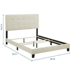 Modway - Amira Tissu rembourré Lit King, Beige-Rembourré dans un tissu polyester