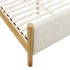 Modway - Maven Grandeur nature Tissu tapis Lit de plateforme, Chêne d’ivoire-Capacité de poids : 794 lb.