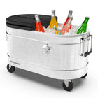 Permasteel - Glacière roulante 80 pintes - acier galvanisé-Dimensions intérieures : 29,75 po (L) x 15 po (P) x 11,75 po (H)