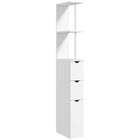 HOMCOM - Armoire de salle de bain étroite avec tiroir et étagères ouvertes - blanc-Avec un profil haut et mince de style moderne  