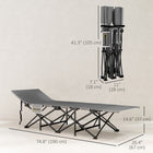 Outsunny - Lit de camp pour adultes avec matelas-Design ergonomique soutient confortablement la tête sans oreillers supplémentaires  
