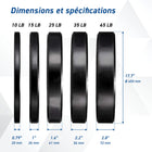 MotionGrey - Disques de musculation standard - Disques olympiques pour haltérophilie - 35 lb - Noir - Lot de 2-4