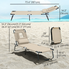 Outsunny - Chaise longue d’extérieur réglable avec ouverture pour le visage et coussin - beige-Coussins amovibles pour le visage et la poitrine offrant un soutien maximal en position allongée sur le ventre
