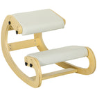 HOMCOM - Chaise ergonomique à genoux réglable - blanc crème-Le design ergonomique améliore la posture, prévenant l'affaissement et la cyphose 