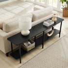 Manhattan Comfort - Console moderne Celine 70,87 po - Noir-Pieds en acier carbone avec finition noire pour la mode et la durabilité