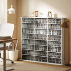 HOMCOM - Armoire de rangement multimédia à 8 niveaux - blanc-Design fin offrant un grand espace de rangement sans occuper beaucoup de place