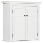 kleankin - Armoire murale de salle de bain avec étagères réglables - blanc-Les étagères à 3 niveaux permettent de ranger vos produits de beauté et articles d'hygiène quotidienne