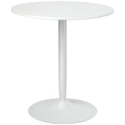 HOMCOM - Table à manger ronde avec patin antidérapant pour salon - blanc-Le style moderne s'accorde avec la plupart de vos décorations d'intérieur 