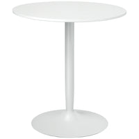 HOMCOM - Table à manger ronde avec patin antidérapant pour salon - blanc-Le style moderne s'accorde avec la plupart de vos décorations d'intérieur 