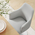 Modway - Lippa Salle à manger pivotante Cuir végane Fauteuil - Blanc blanc-Coussin de siège fixe