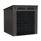 Suncast - Remise de rangement Modernist 7 po x 7 pi - Poivre noir / Noir-Les panneaux en résine multi parois sont conçus pour la solidité et la durabilité.
