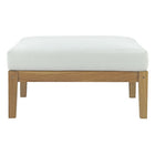Modway - Bayport Terrasse extérieure Teck Ottoman in Blanc naturel-Grains du bois richement texturés