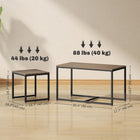 HOMCOM - Table basse gigogne pour salon - brun - Paquet de 3-Facile à nettoyer, il suffit de l'essuyer avec un chiffon humide