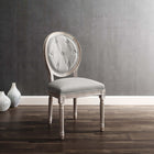 Modway - Arise Français vintage Tissu rembourré Fauteuil d’appoint de salle à manger - Gris clair-Bordure en losange touffée à boutons