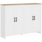 HOMCOM - Buffet moderne 47,2 po L avec rangement - blanc-Deux armoires offrent un espace de rangement généreux pour les fournitures quotidiennes 