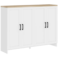 HOMCOM - Buffet moderne 47,2 po L avec rangement - blanc-Deux armoires offrent un espace de rangement généreux pour les fournitures quotidiennes 