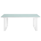 Modway - Fortuna Terrasse extérieure Table basse - Blanc-Verre trempé avec dessous brun