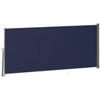 Outsunny - Store latéral rétractable 118 po L x 63 po l avec résistance aux rayons UV et au vent - bleu foncé-Stores latéraux flexibles pour une utilisation en extérieur et en intérieur

